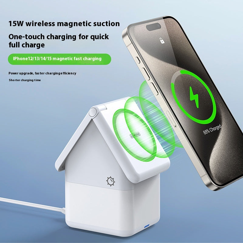 Magnetic Wireless Charger Earphone Watch Four-in-one