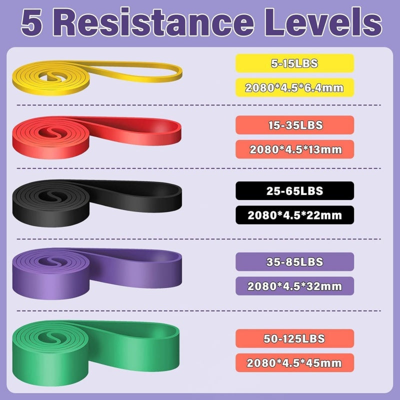 Resistance Bands Heavy Duty Set Gym Exercise Assisted Pull Up Fitness Workout